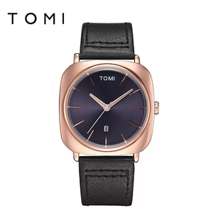 TOMI T-084 Men's Watch Quartz Date Leather Strap