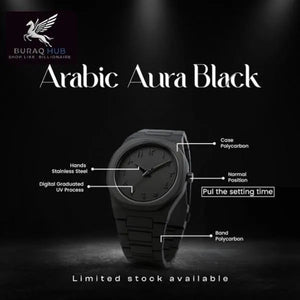 Arabic Aura Black Watch With Original
