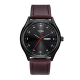 TOMI T-030 Men's Watch Date Day Quartz Leather Straps