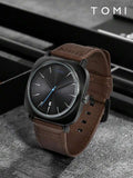 TOMI T-084 Men's Watch Quartz Date Leather Strap